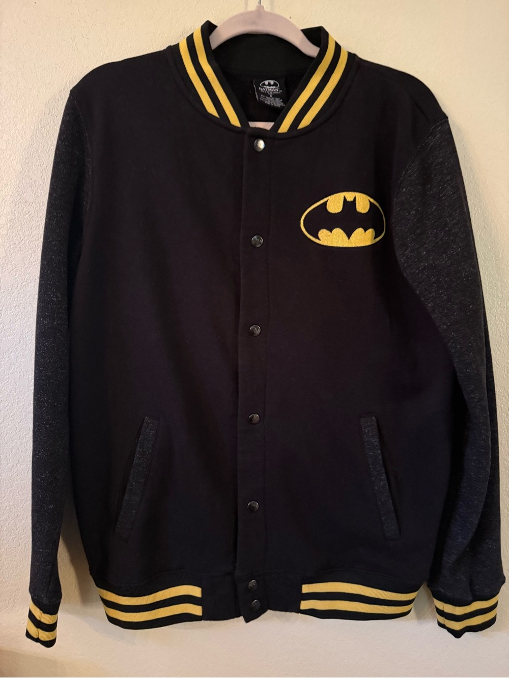 Classic Batman “Varsity” Style Fleece Jacket